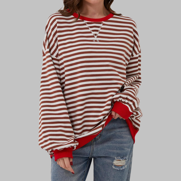 Alpenfeld | Gestreiftes Langarm-Sweatshirt mit Rundhalsausschnitt