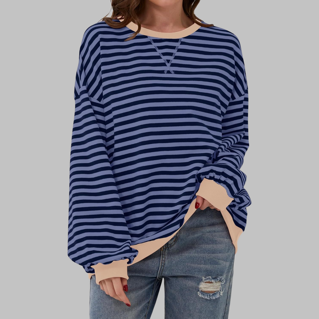 Alpenfeld | Gestreiftes Langarm-Sweatshirt mit Rundhalsausschnitt