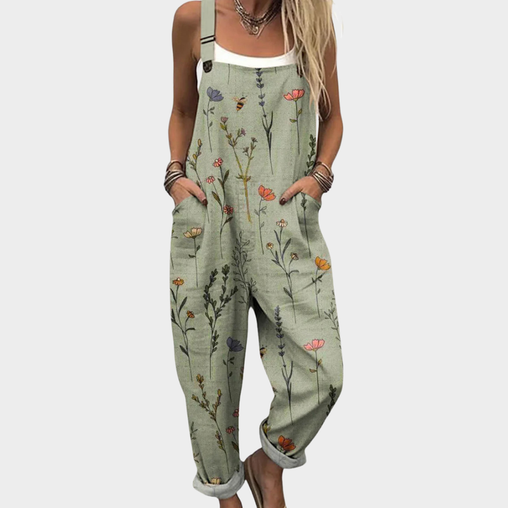 Sommerfeld | Leinen-Jumpsuit mit Blumenmuster