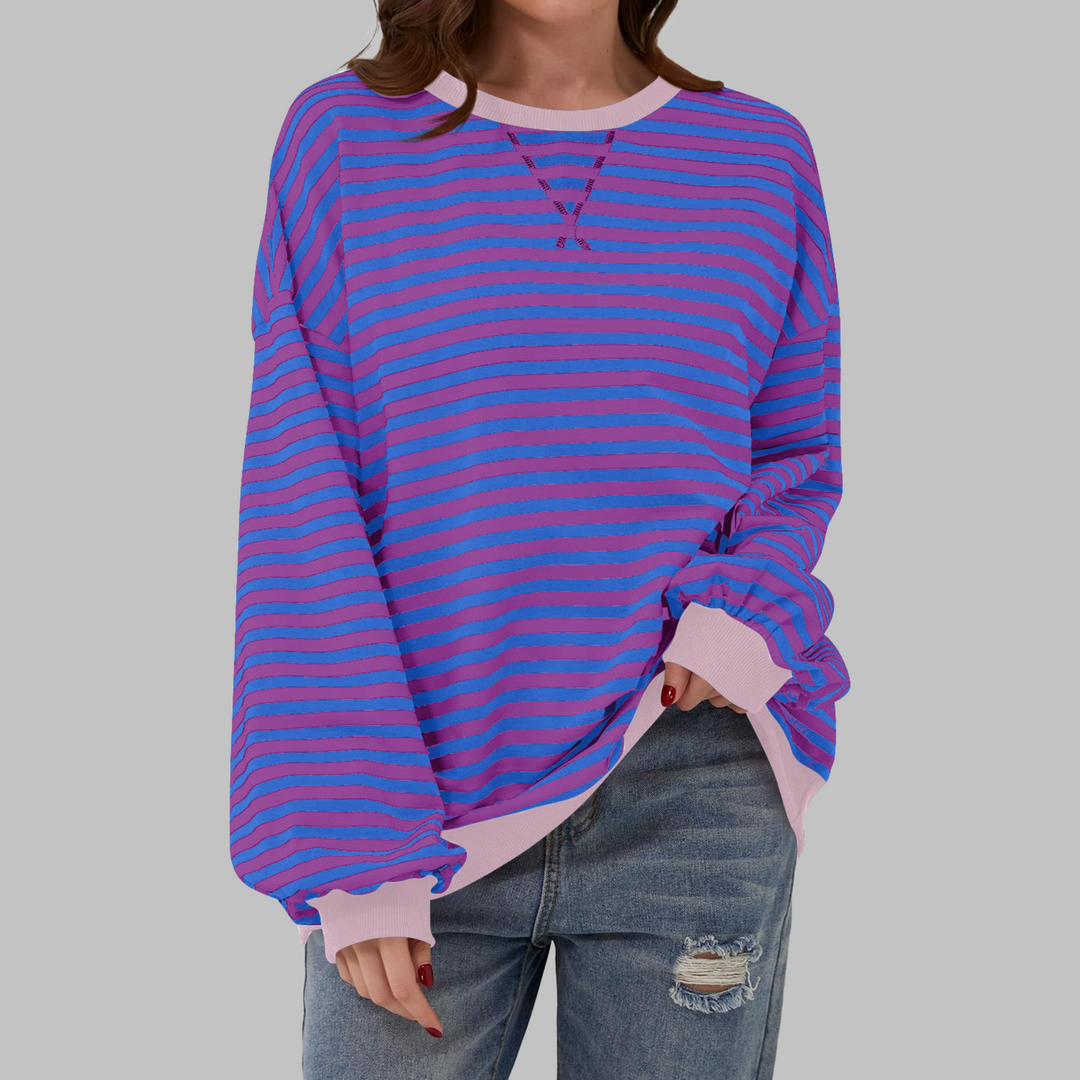 Alpenfeld | Gestreiftes Langarm-Sweatshirt mit Rundhalsausschnitt