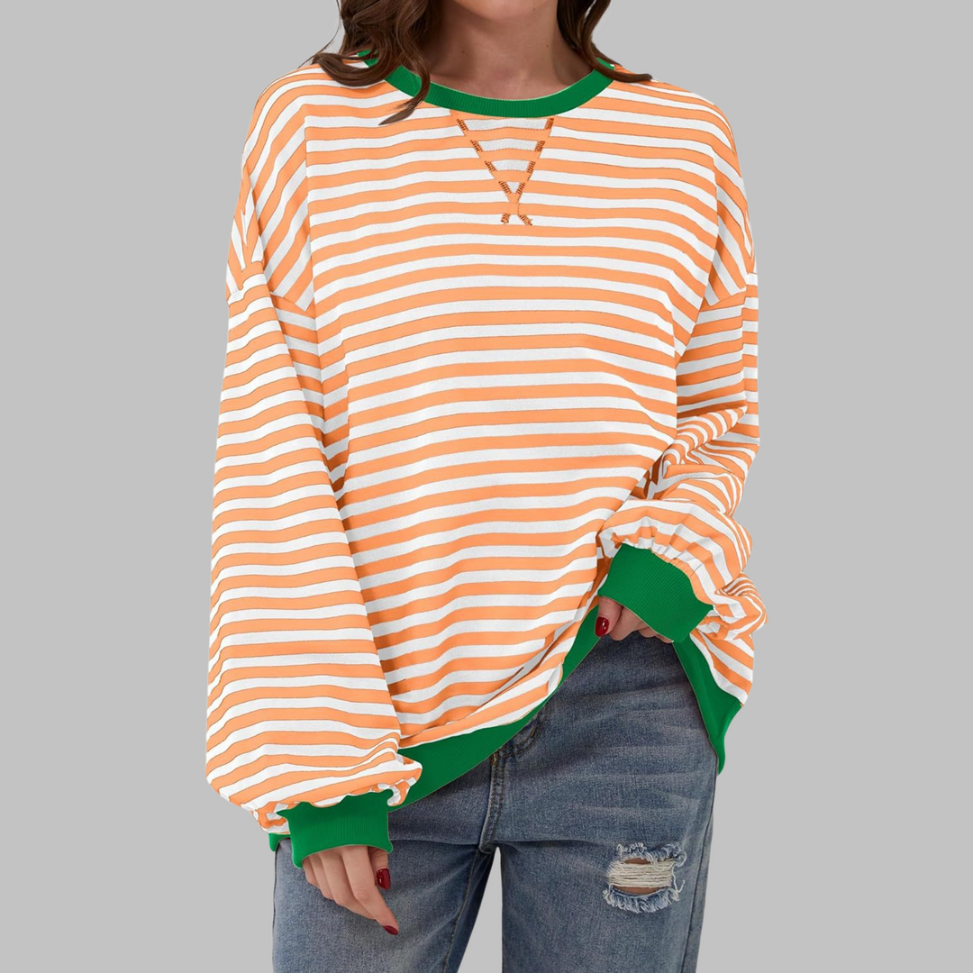 Alpenfeld | Gestreiftes Langarm-Sweatshirt mit Rundhalsausschnitt