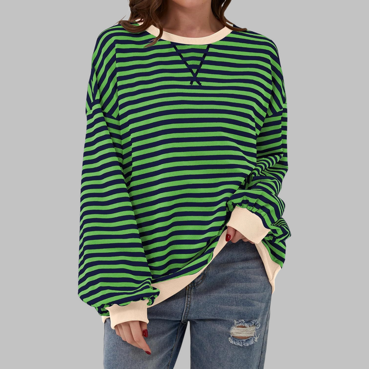 Alpenfeld | Gestreiftes Langarm-Sweatshirt mit Rundhalsausschnitt