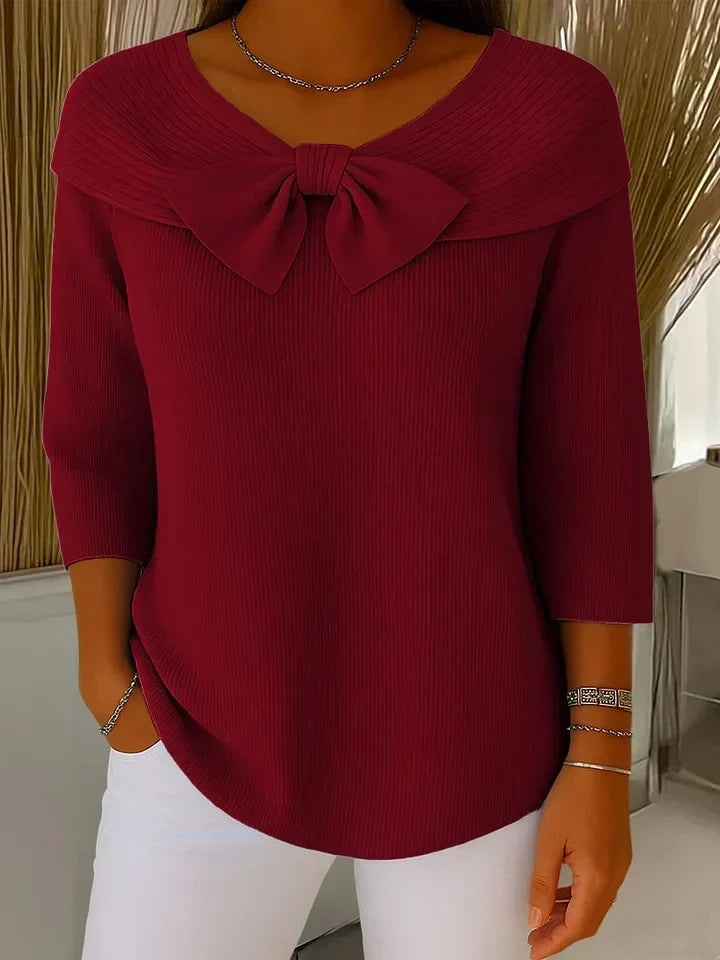 Alpenfeld | Strickpullover mit Schleifendrapierung