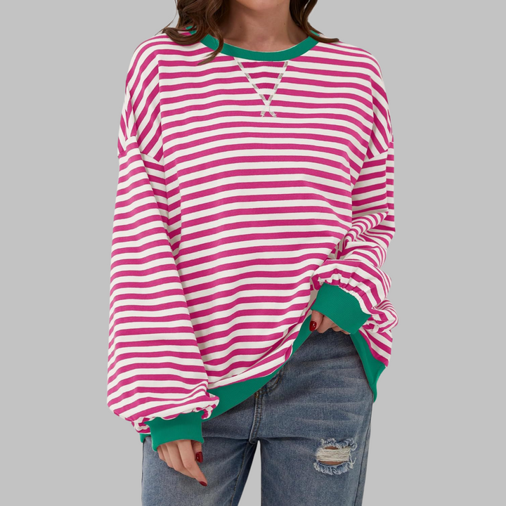Alpenfeld | Gestreiftes Langarm-Sweatshirt mit Rundhalsausschnitt