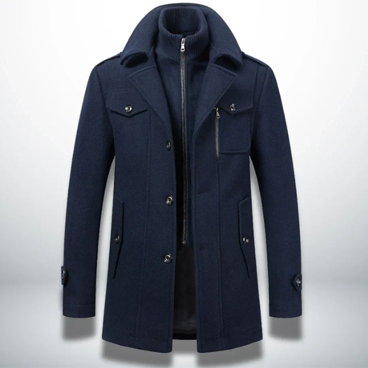 Alpenfeld | Luxuriöser Doppelkragen-Trenchcoat für Herren