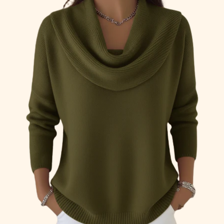 Alpenfeld | Strickpullover mit Drapiertem Ausschnitt