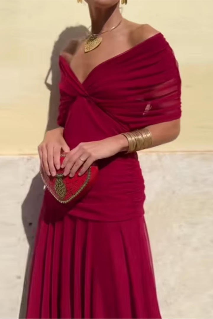 Lady™ - Elegantes Maxikleid für festliche Anlässe mit V-Ausschnitt