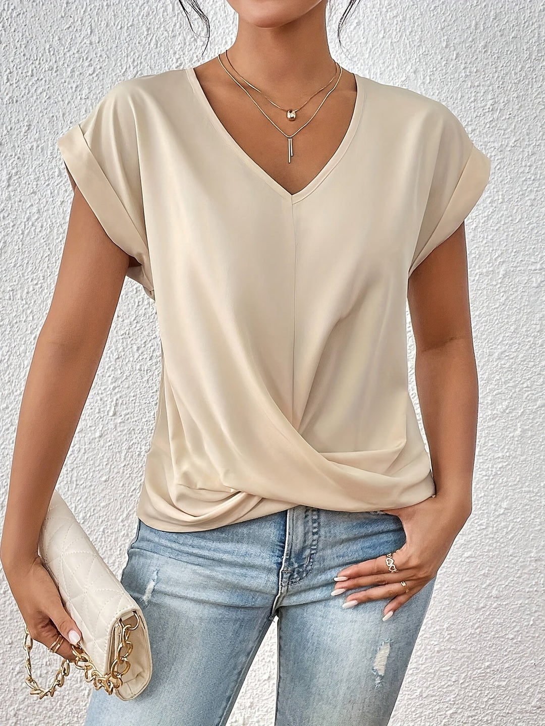 Sommerfeld | Lässiges T-Shirt mit Sweetheart-Ausschnitt