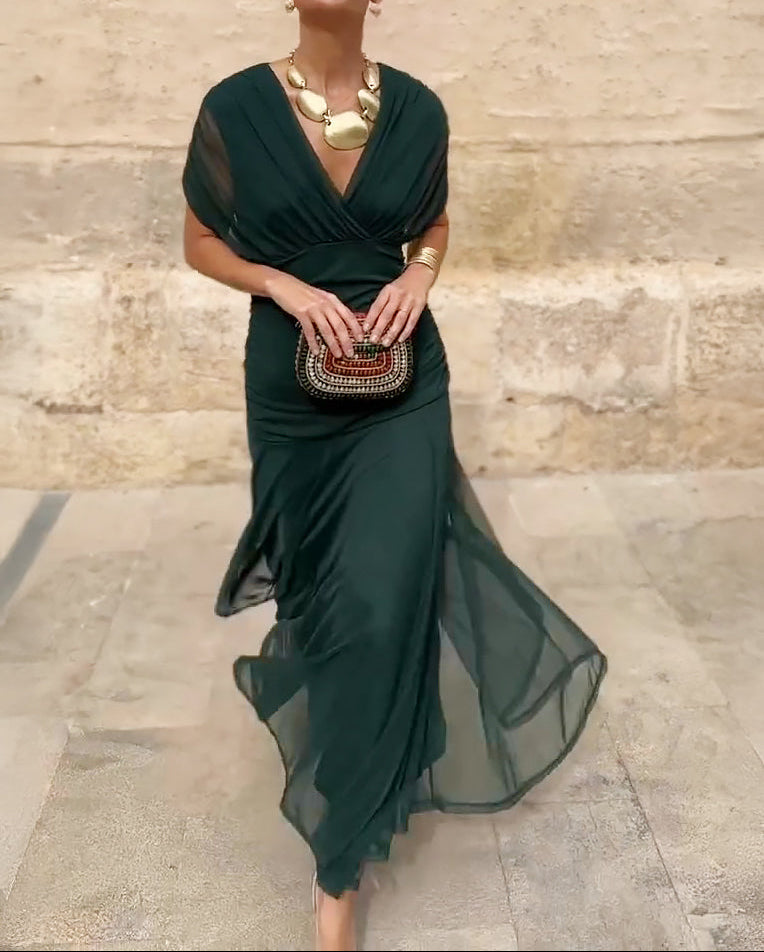 Lady™ - Elegantes Maxikleid für festliche Anlässe mit V-Ausschnitt