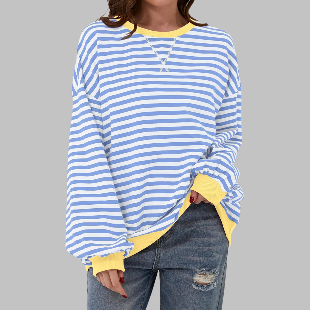Alpenfeld | Gestreiftes Langarm-Sweatshirt mit Rundhalsausschnitt
