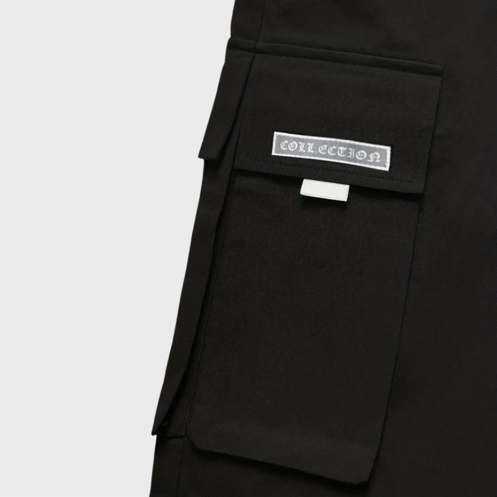 Alpenfeld | Herren Cargo Jogginghose – Lila Streetwear-Hose mit Reißverschlusstaschen & Bündchen