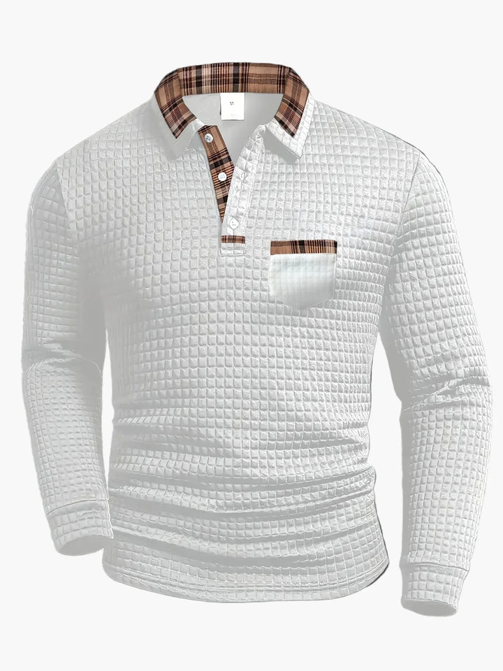 Sommerfeld | Langarm-Poloshirt mit Steppmuster