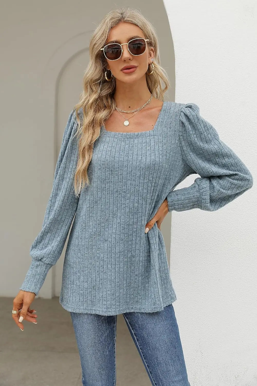 Alpenfeld | Lässiger Pullover mit Quadrat-Ausschnitt