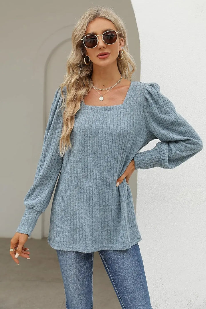Alpenfeld | Lässiger Pullover mit Quadrat-Ausschnitt