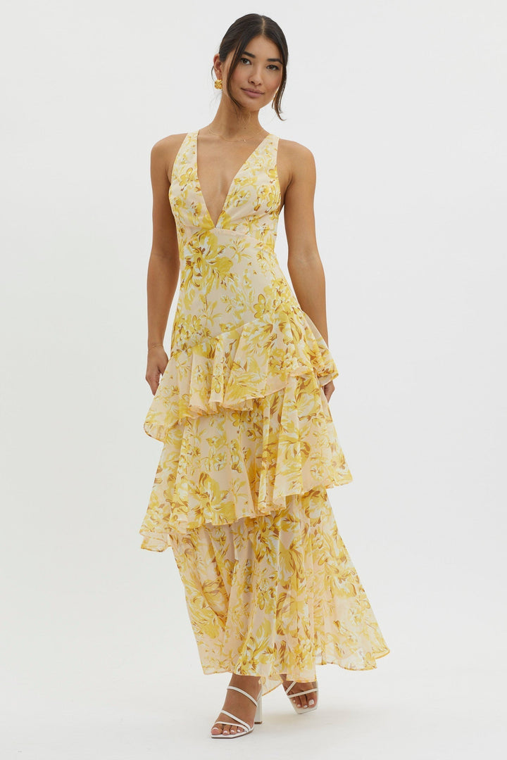 Sommerfeld | Florales Volant Maxi Kleid