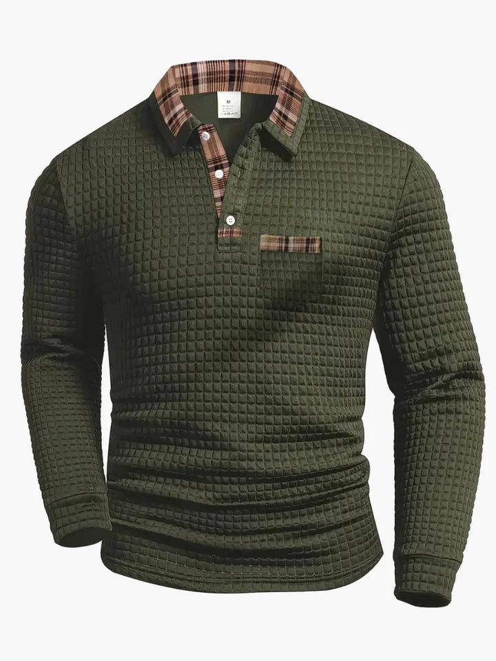 Sommerfeld | Langarm-Poloshirt mit Steppmuster
