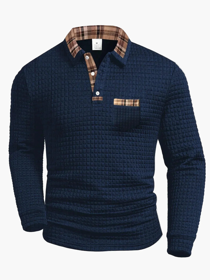 Sommerfeld | Langarm-Poloshirt mit Steppmuster