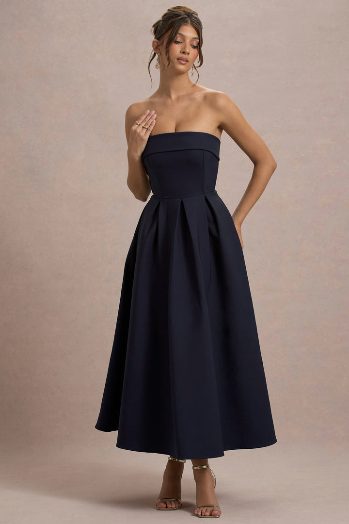 Sommerfeld | Stilvolles Midi-Kleid mit Schulterfreiem Ausschnitt