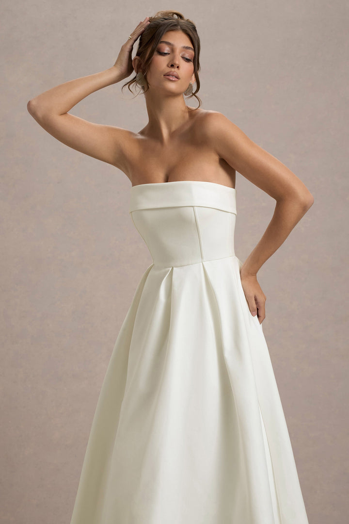 Sommerfeld | Stilvolles Midi-Kleid mit Schulterfreiem Ausschnitt