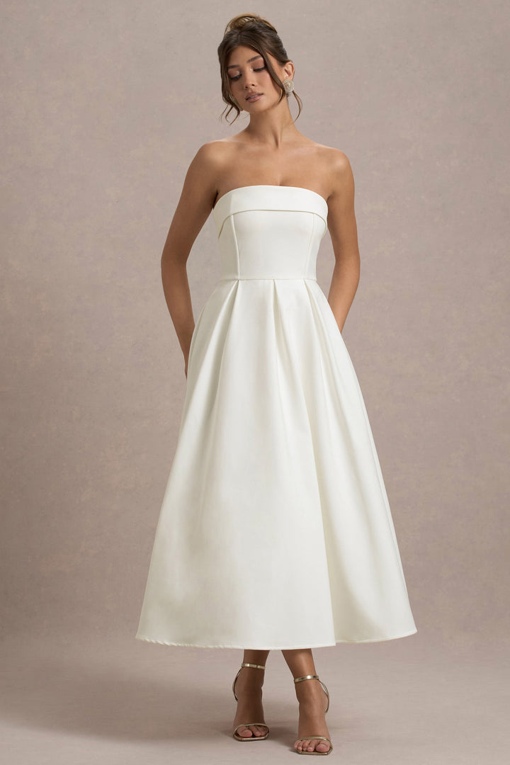 Sommerfeld | Stilvolles Midi-Kleid mit Schulterfreiem Ausschnitt