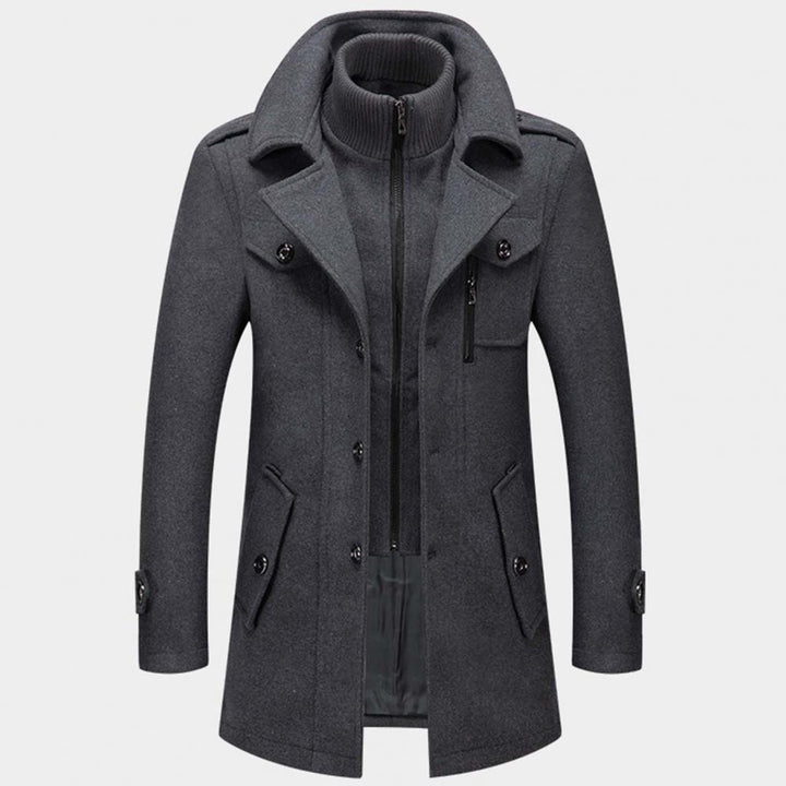Alpenfeld | Luxuriöser Doppelkragen-Trenchcoat für Herren