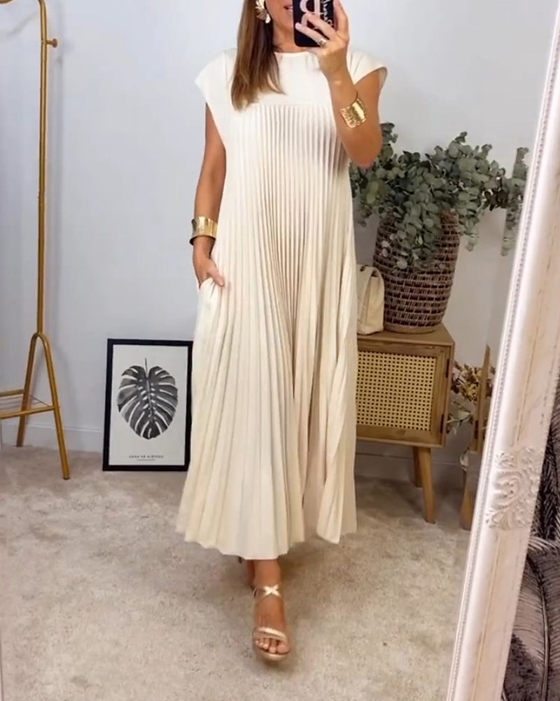Petra™ – Zeitloses & Bequemes Plissiertes Kleid