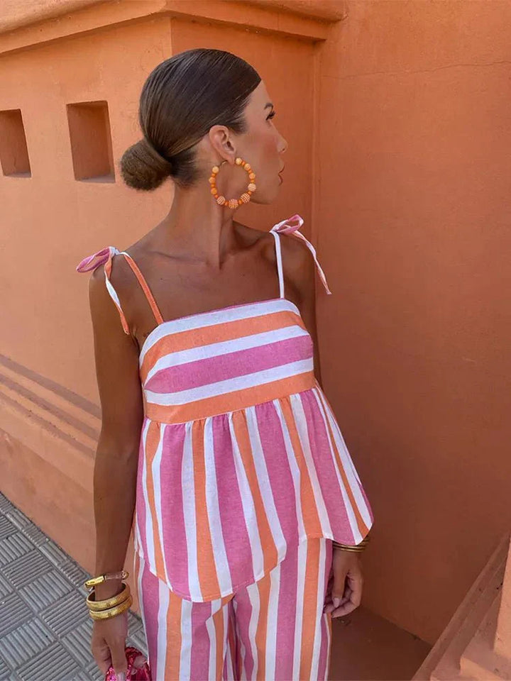 Sommerfeld | Gestreiftes Sommer-Set mit weiter Hose