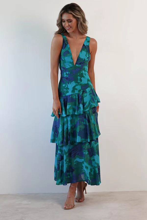 Sommerfeld | Florales Volant Maxi Kleid