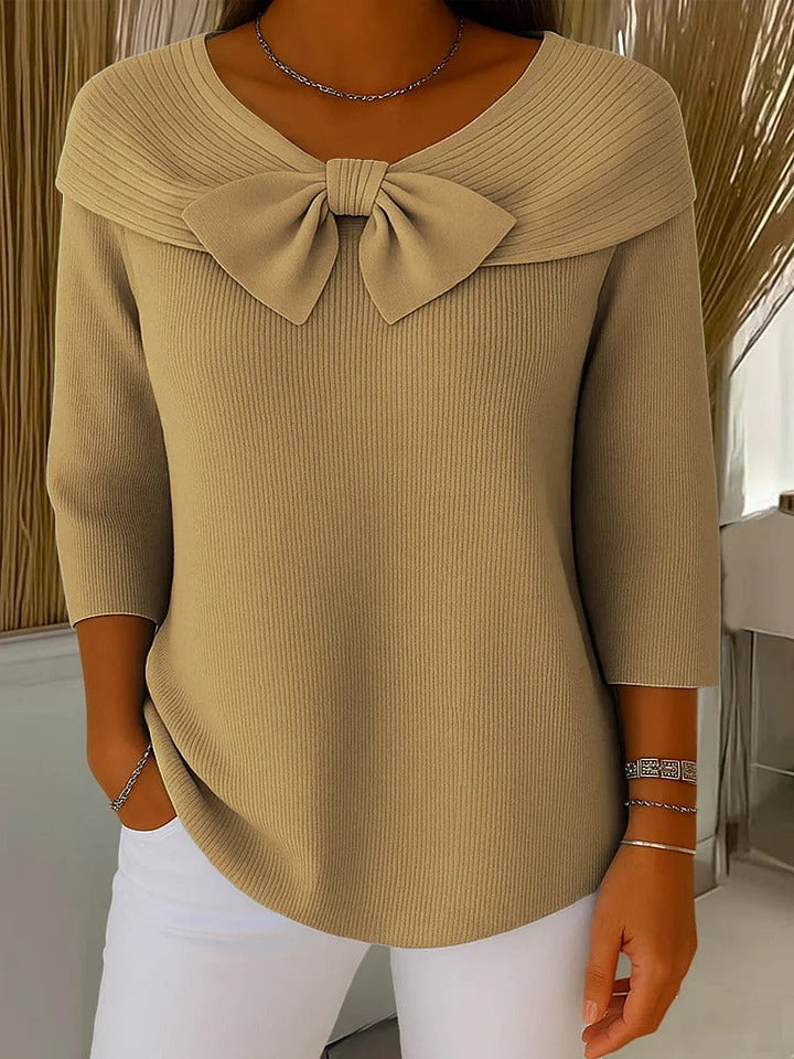 Alpenfeld | Strickpullover mit Schleifendrapierung