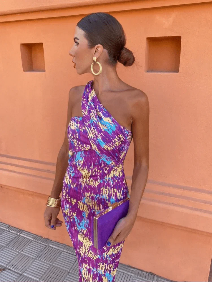 Sommerfeld | Maxikleid mit asymmetrischer Schulter