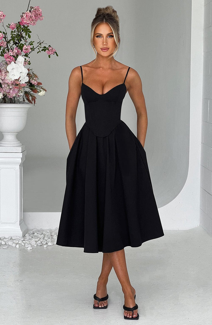 MAILEEN | Elegantes Midi Kleid im Corset Stil