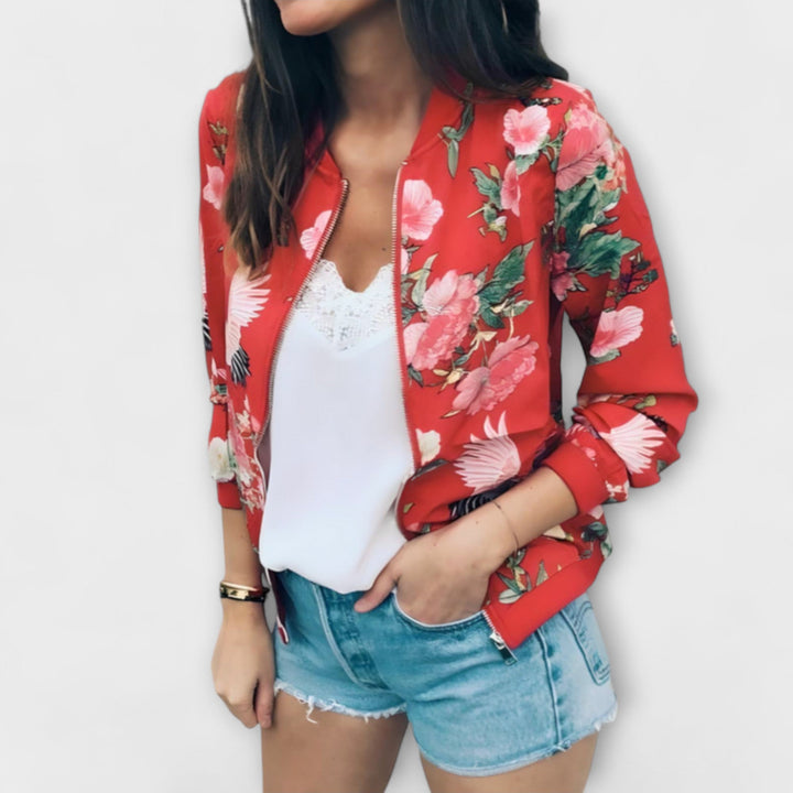 Sommerfeld™ | Kaelin – Stylische Bomberjacke mit Blumenmuster