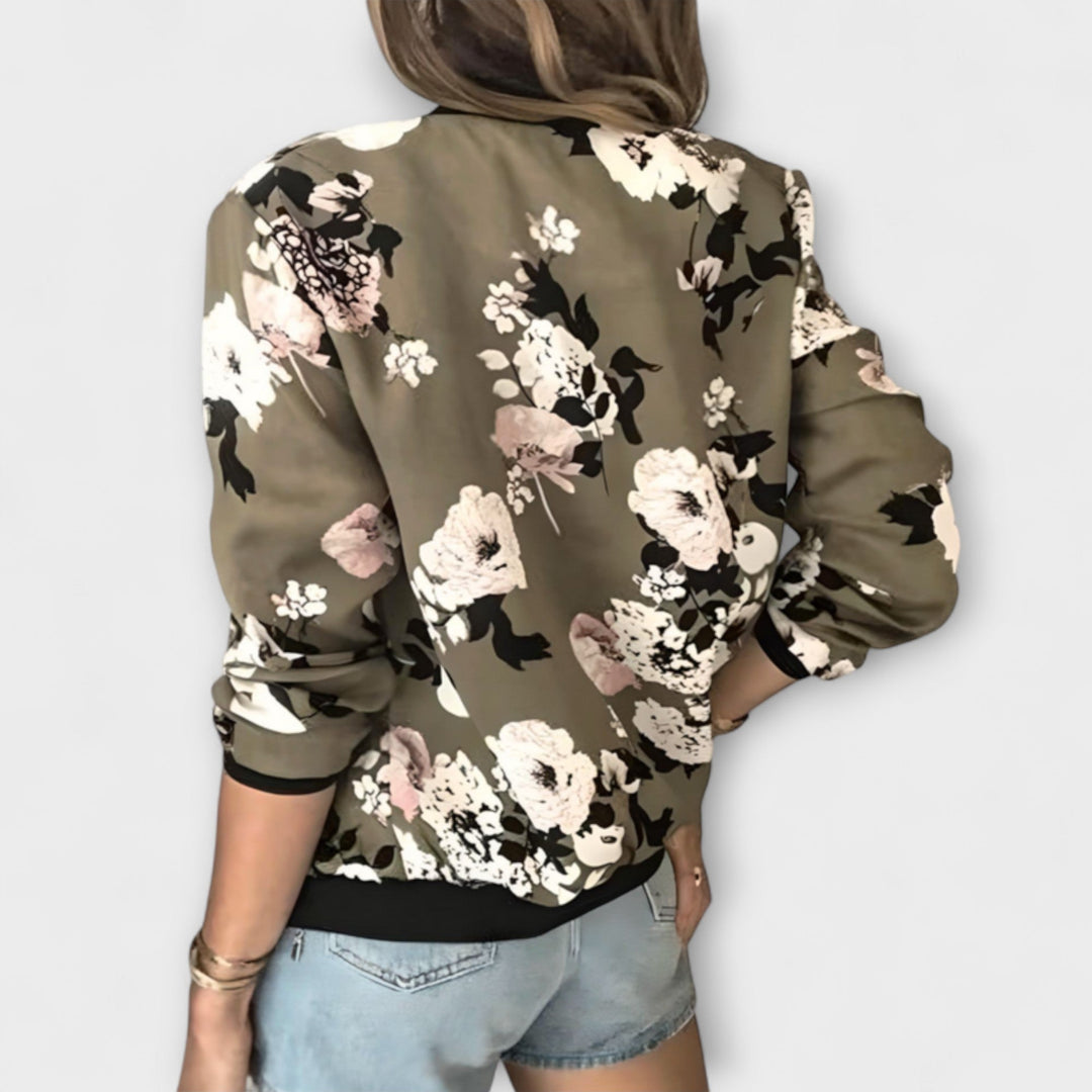 Sommerfeld™ | Kaelin – Stylische Bomberjacke mit Blumenmuster