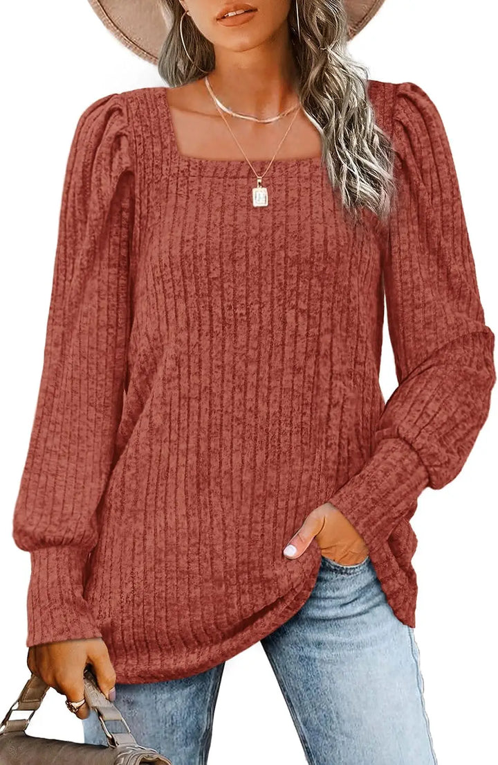 Alpenfeld | Lässiger Pullover mit Quadrat-Ausschnitt