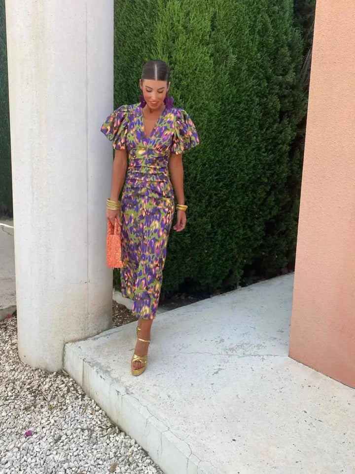 Sommerfeld | Florales Kleid mit Plissee-Ärmeln